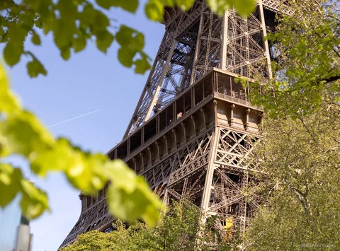 Brindisi con lo Champagne durante una cena sulla Torre Eiffel