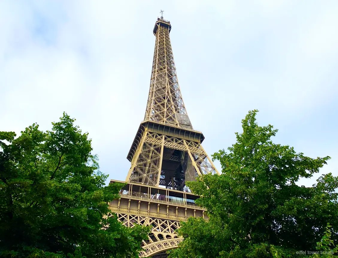 Visitatori con biglietto per la Torre Eiffel che godono la vista dalla cima
