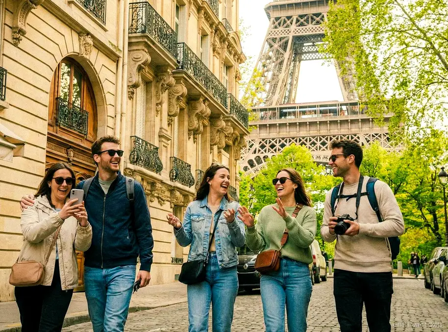 Vue du sommet de la tour Eiffel incluse dans le billet de visite guidée