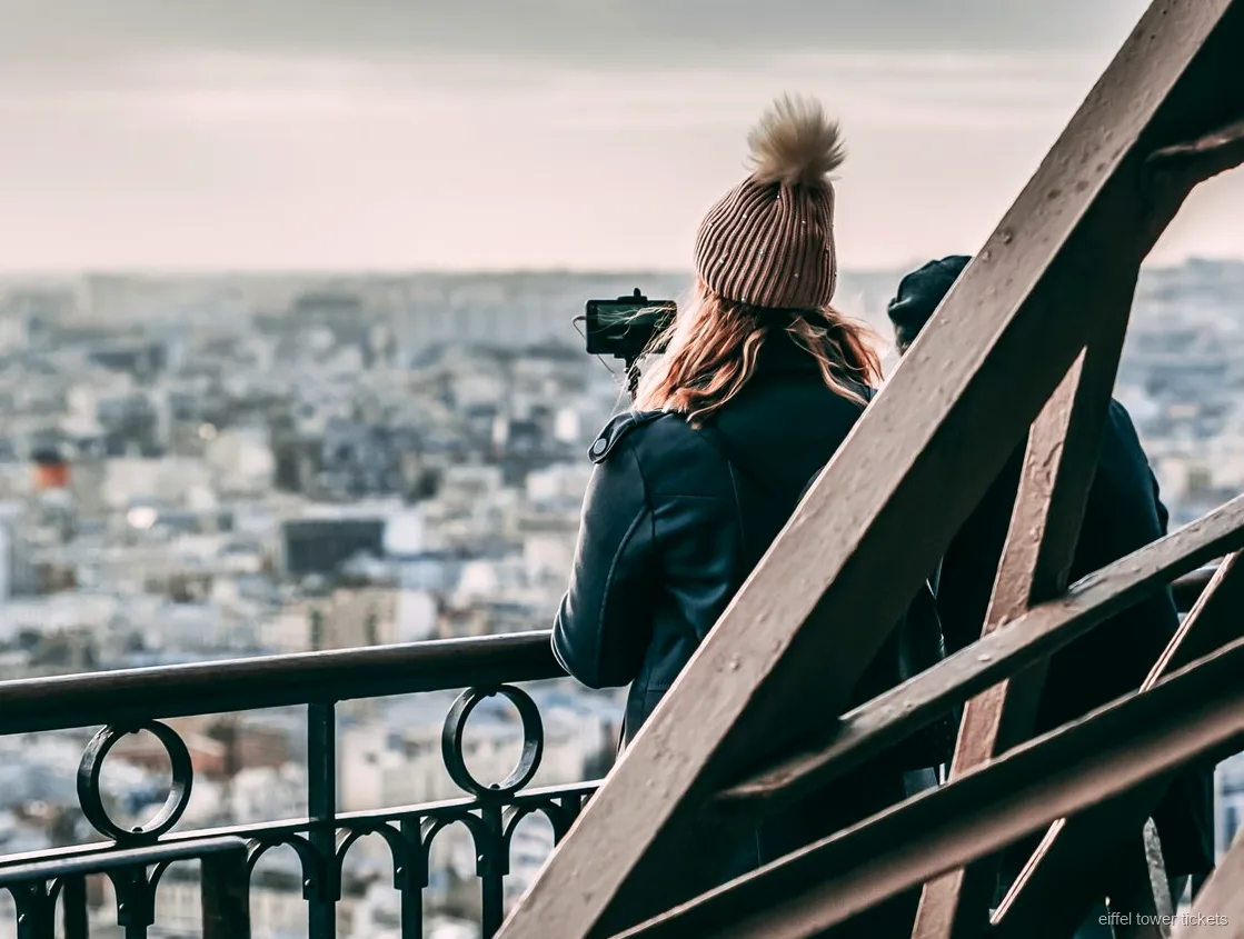 Glass floor on the first level of the Eiffel Tower