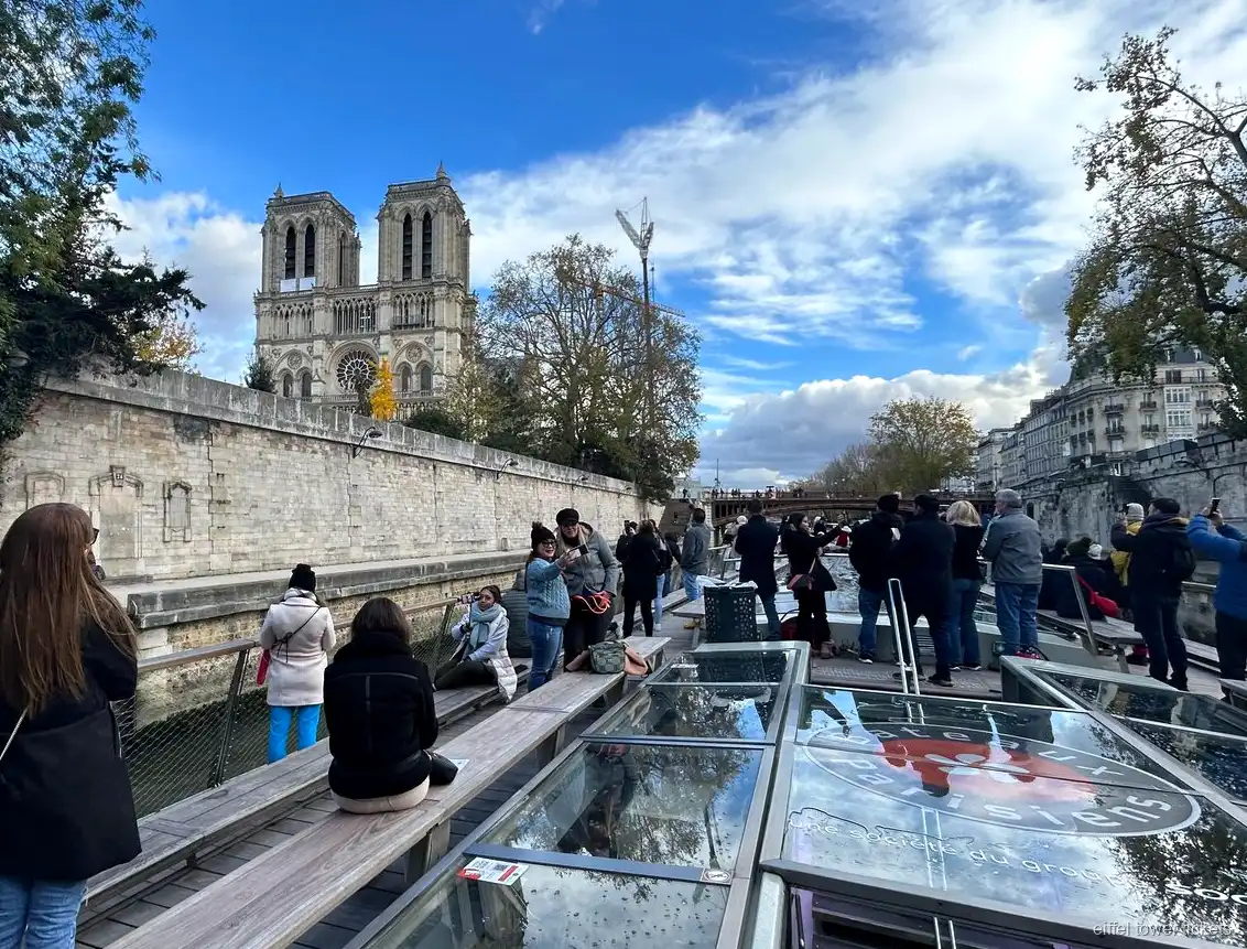 Entrades del creuer de la Torre Eiffel: vista de Notre-Dame des del riu